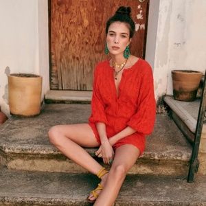 Sezane Anahi Cardigan - Coral Red